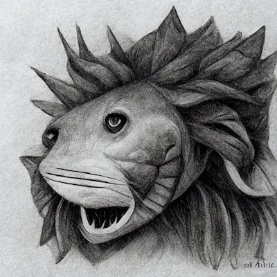 A lion shark drawing
